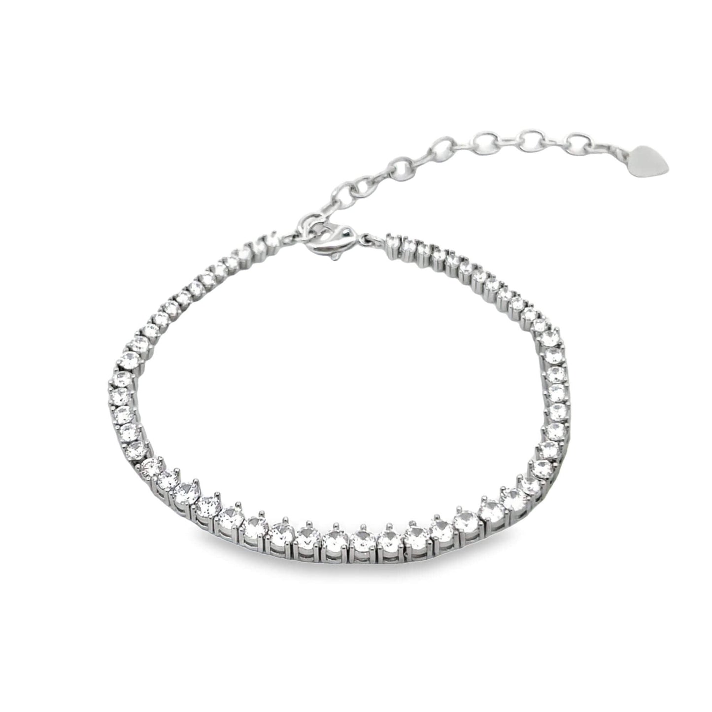 CZ Three Prong Tennis Bracelet (I60)