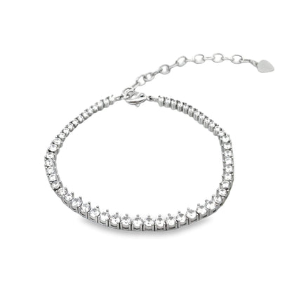 CZ Three Prong Tennis Bracelet (I60)