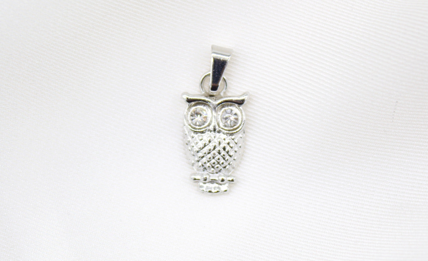 18K Gold Filled Owl Pendant With CZ Stones Eyes