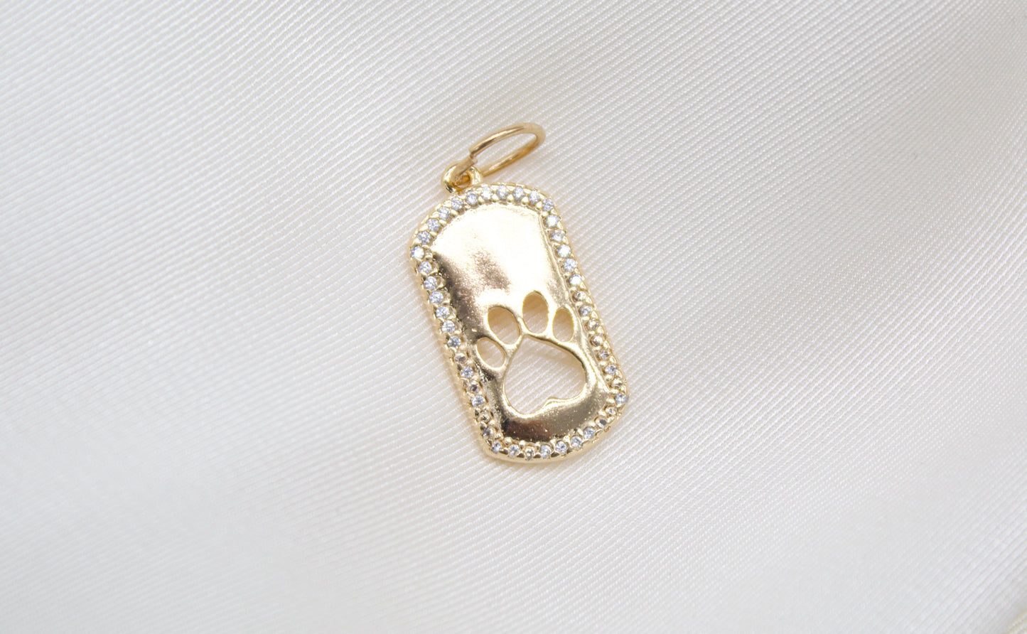 18k Gold Filled Dog Paw Heart Lovers Pendant