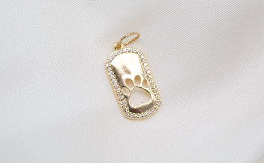 18k Gold Filled Dog Paw Heart Lovers Pendant