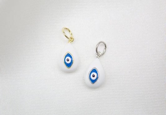 18K Gold Filled Enamel Evil Eye Tear Drop Pendant