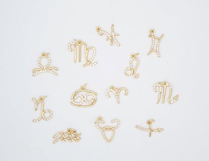 Dainty Astrology Zodiac Signs Pendant Charms