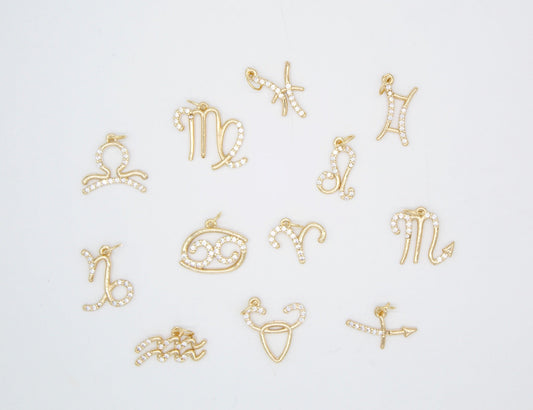 Dainty Astrology Zodiac Signs Pendant Charms