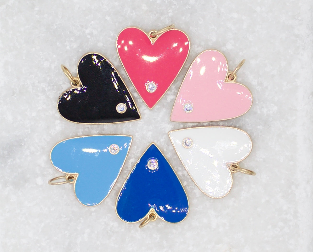 18K Gold Filled Large Heart With Cubic Zirconia Stone