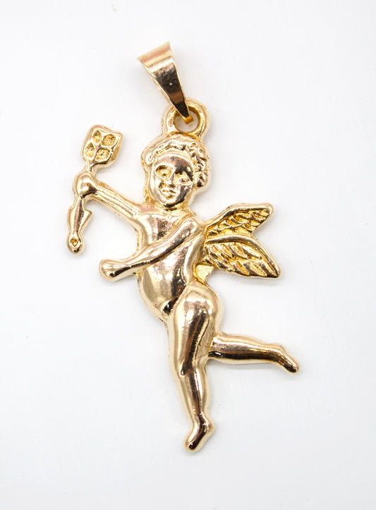 18K Gold Filled Cupid Angel With Arrow Pendant
