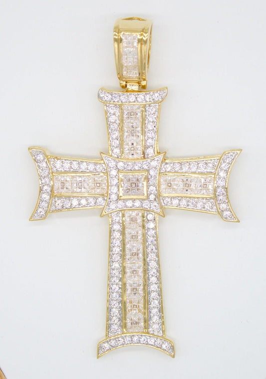 Gold Filled Giant Pavel Cross Pendant with CZ