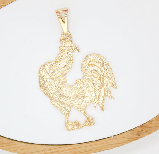 18K Gold Filled Chicken Rooster Bird Pendant