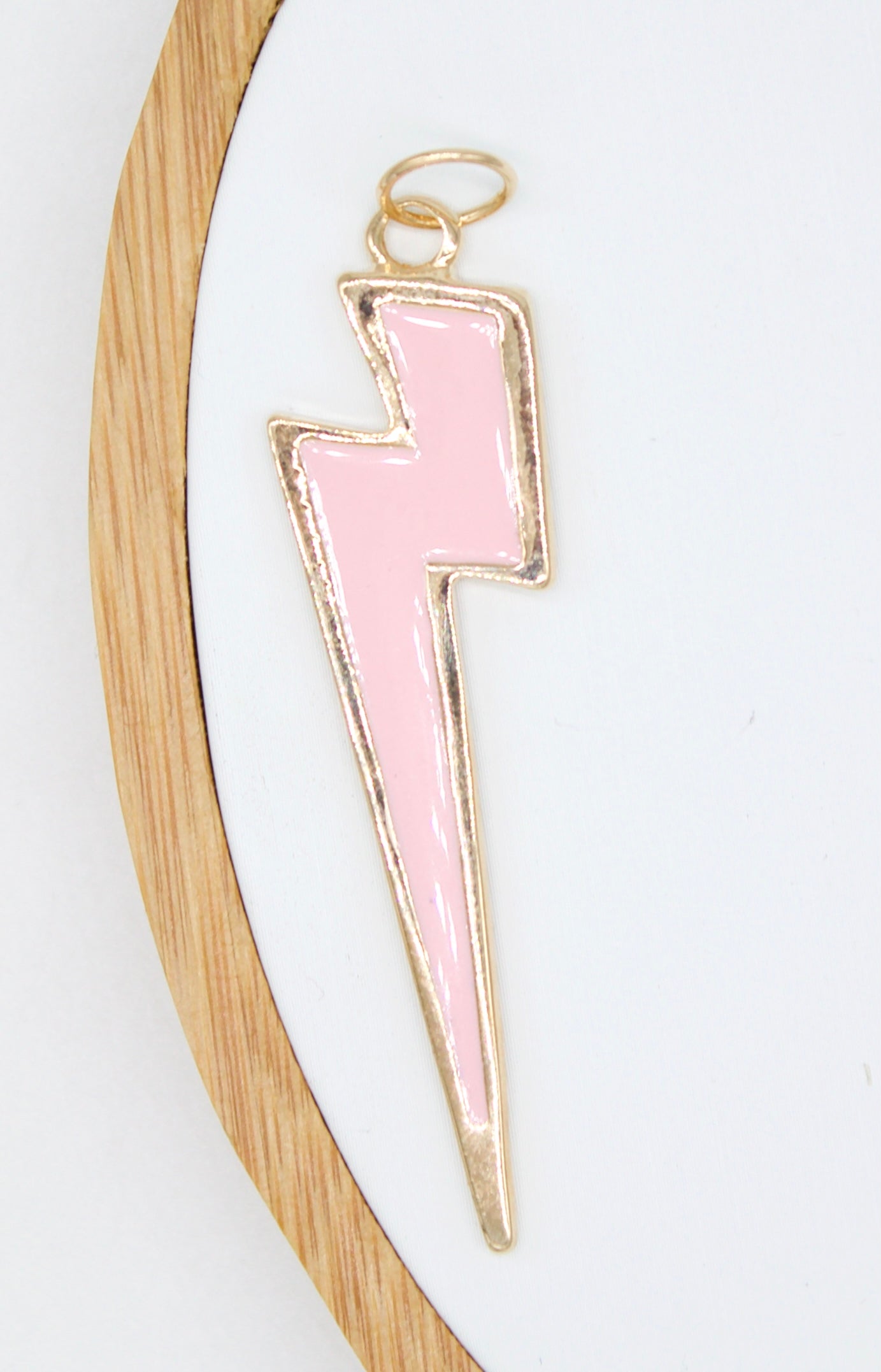 18K Gold Filled Colorful Enamel Lightning Thunder Bolt Pendant