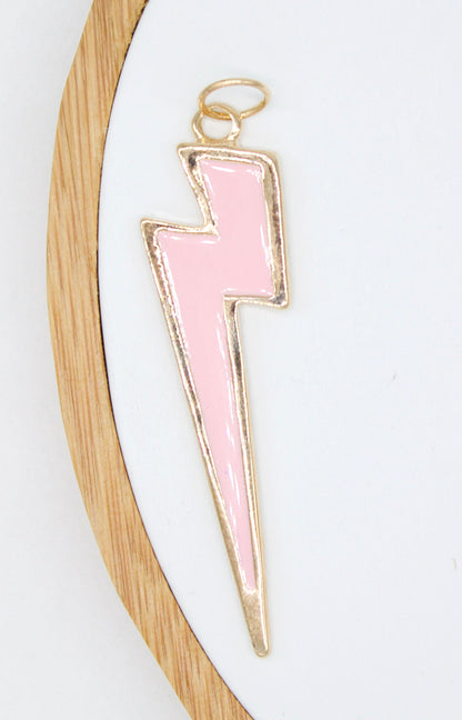 18K Gold Filled Colorful Enamel Lightning Thunder Bolt Pendant