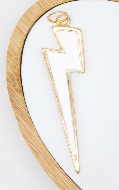 18K Gold Filled Colorful Enamel Lightning Thunder Bolt Pendant