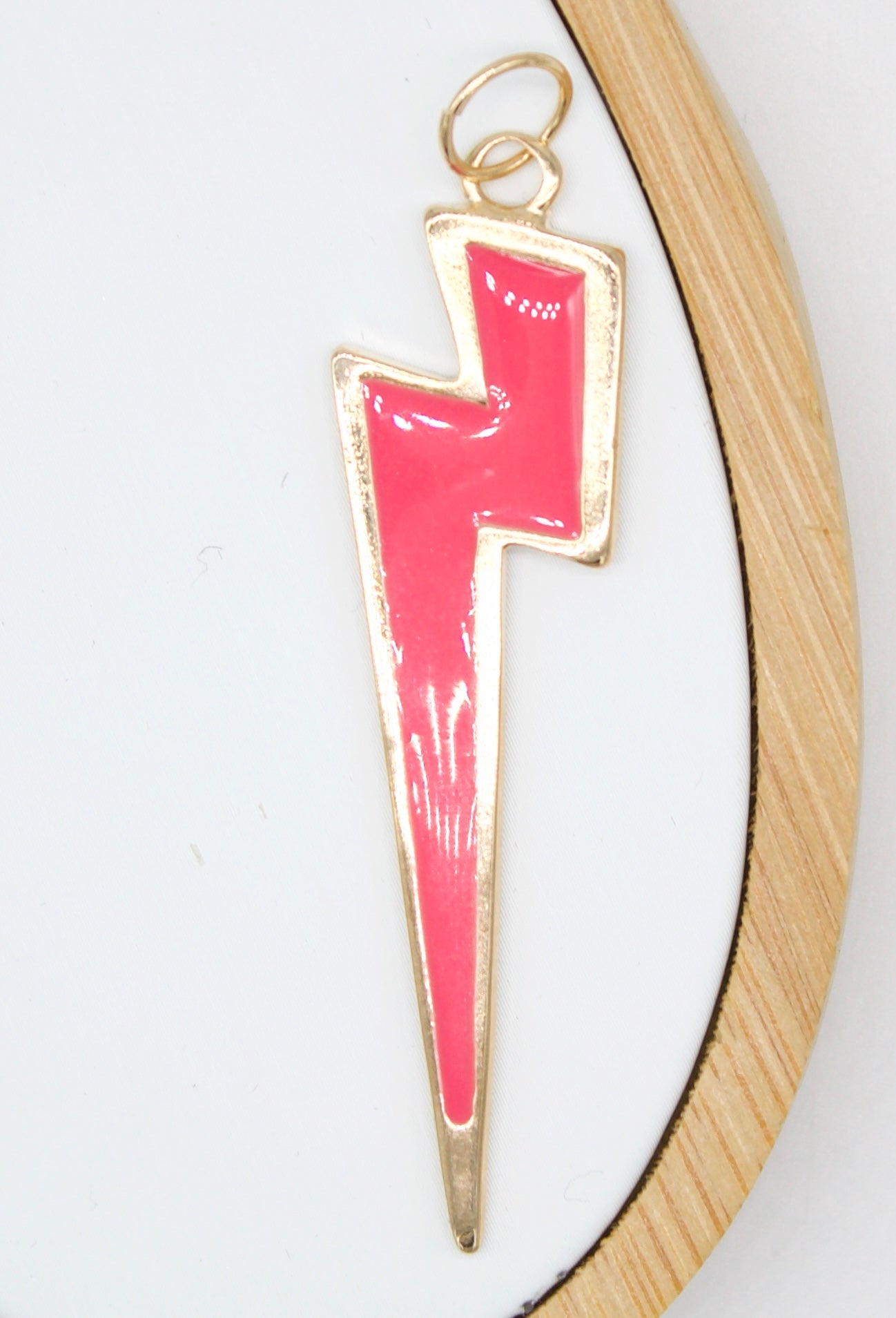 18K Gold Filled Colorful Enamel Lightning Thunder Bolt Pendant