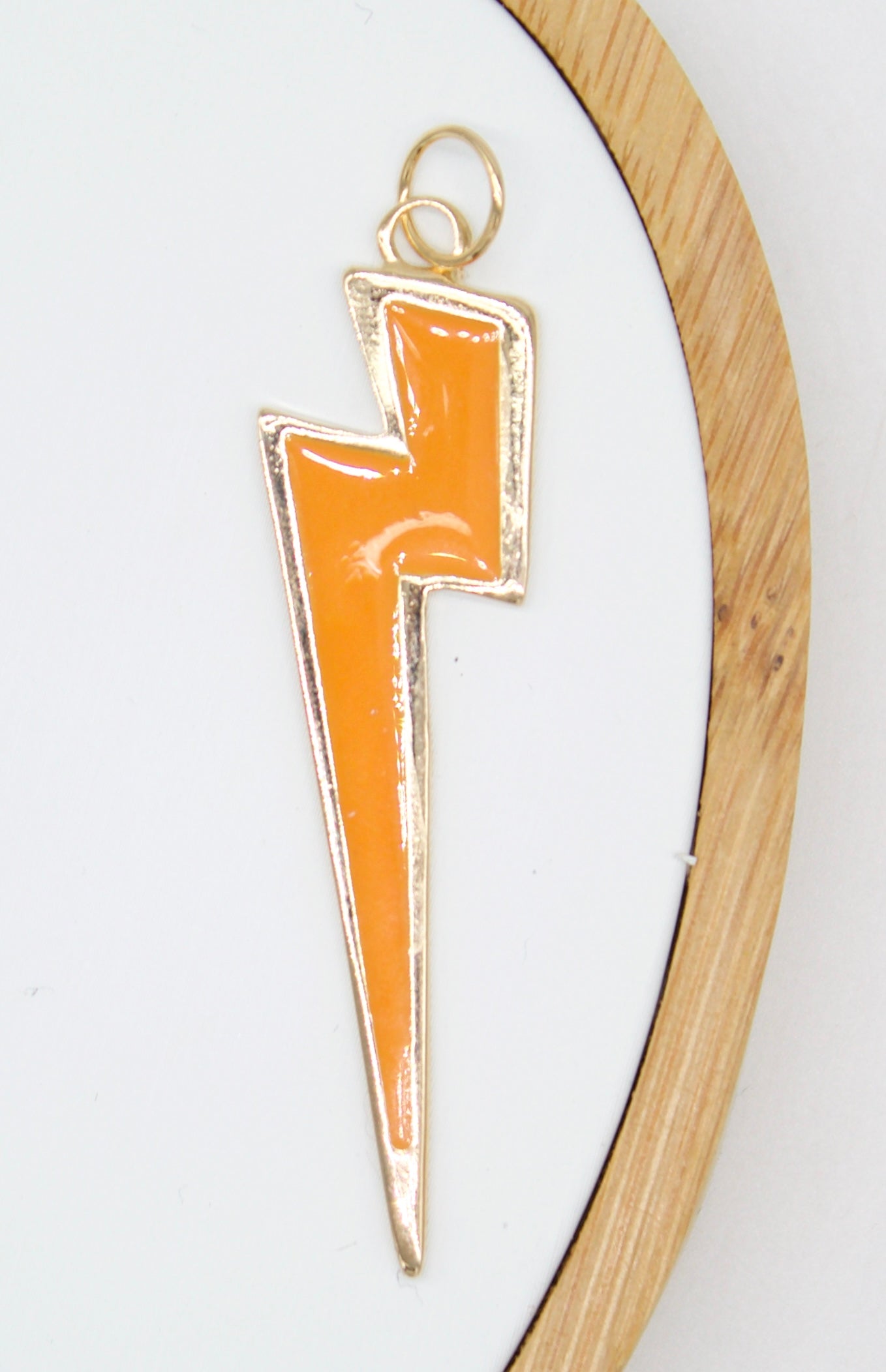 18K Gold Filled Colorful Enamel Lightning Thunder Bolt Pendant