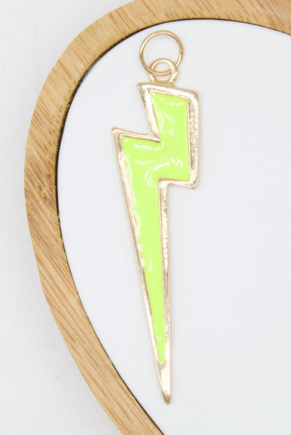 18K Gold Filled Colorful Enamel Lightning Thunder Bolt Pendant