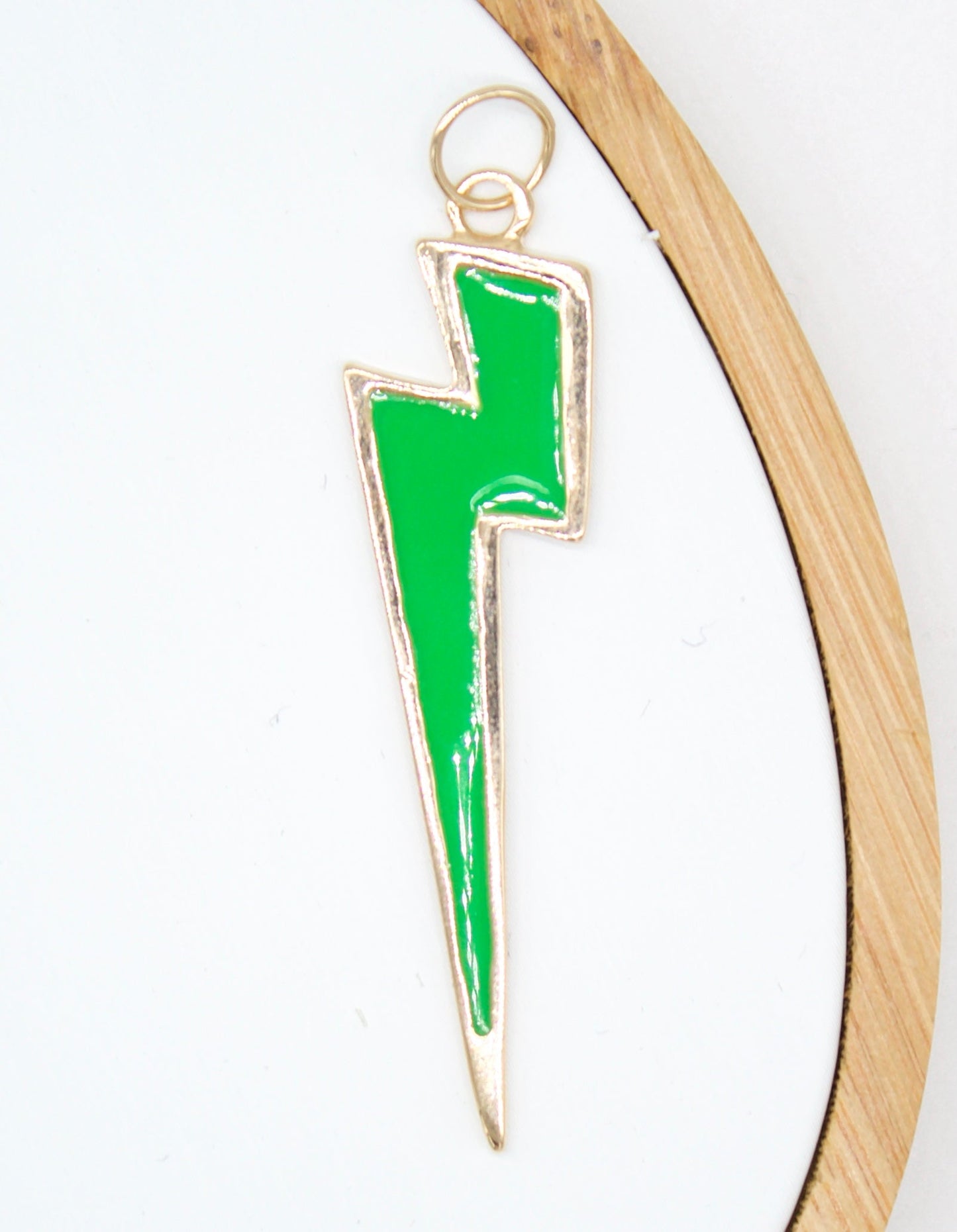 18K Gold Filled Colorful Enamel Lightning Thunder Bolt Pendant