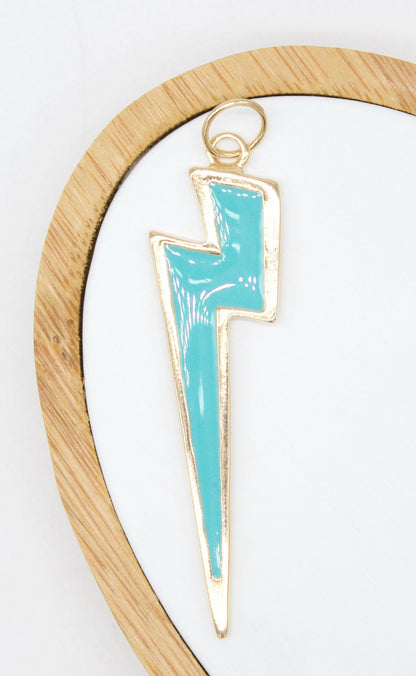 18K Gold Filled Colorful Enamel Lightning Thunder Bolt Pendant