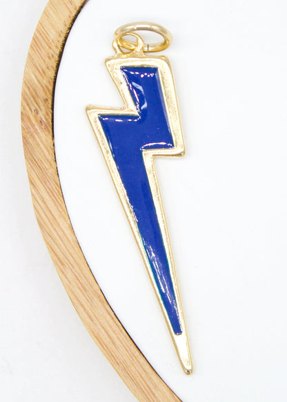 18K Gold Filled Colorful Enamel Lightning Thunder Bolt Pendant