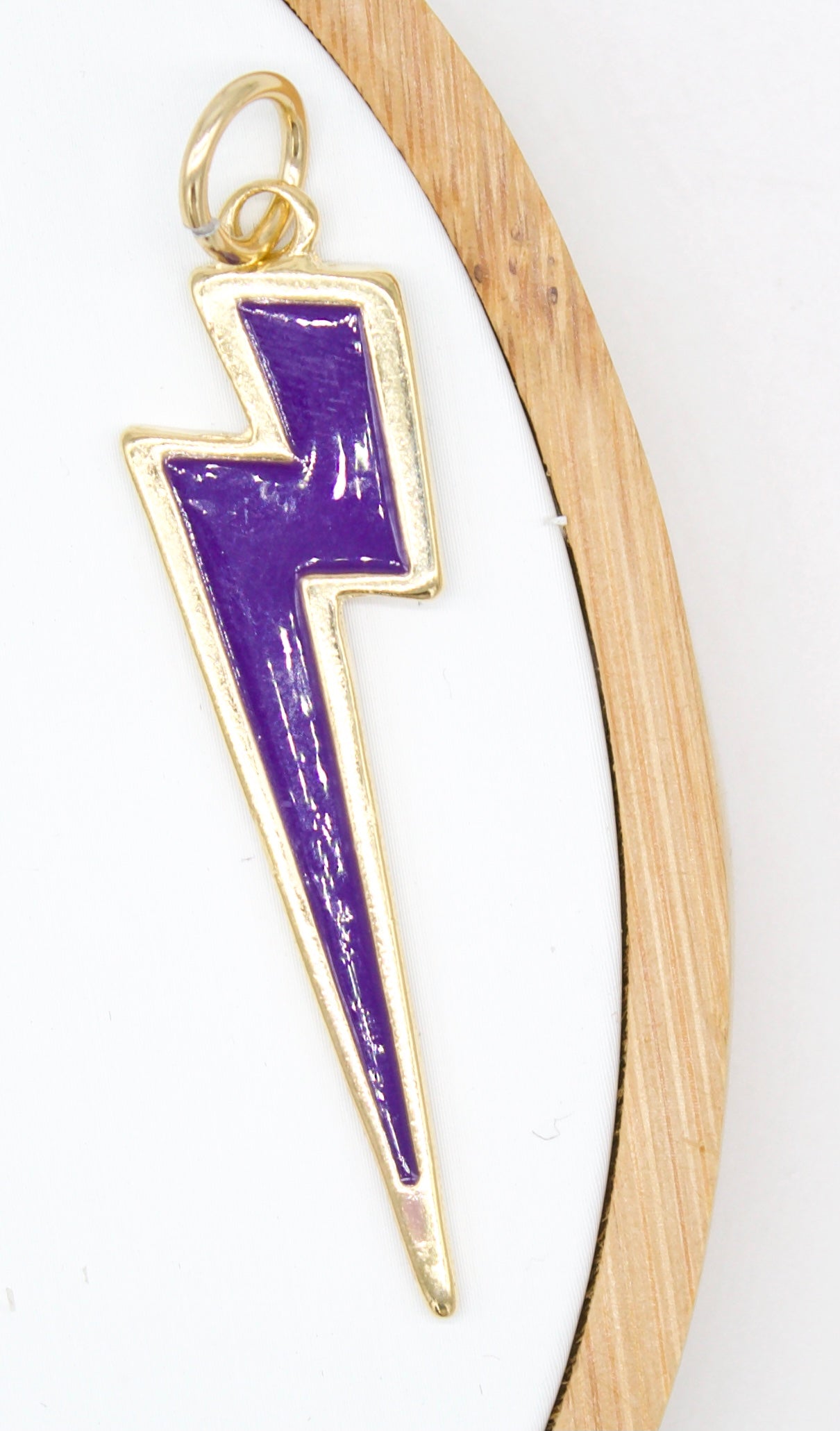 18K Gold Filled Colorful Enamel Lightning Thunder Bolt Pendant
