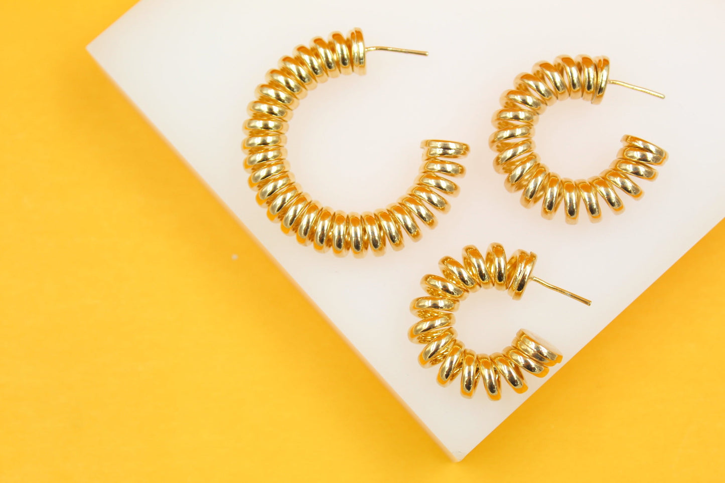 18K Gold Filled Spring Tied Hoops (J221)
