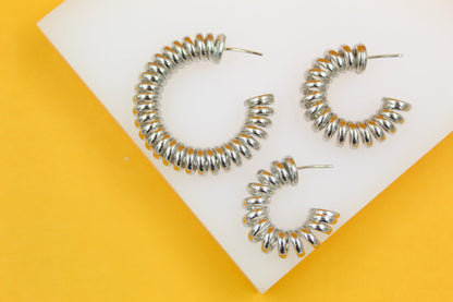 18K Gold Filled Spring Tied Hoops (J221)