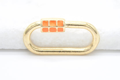 18K Gold Filled Carabiner Lock Pendant Charm Multicolor