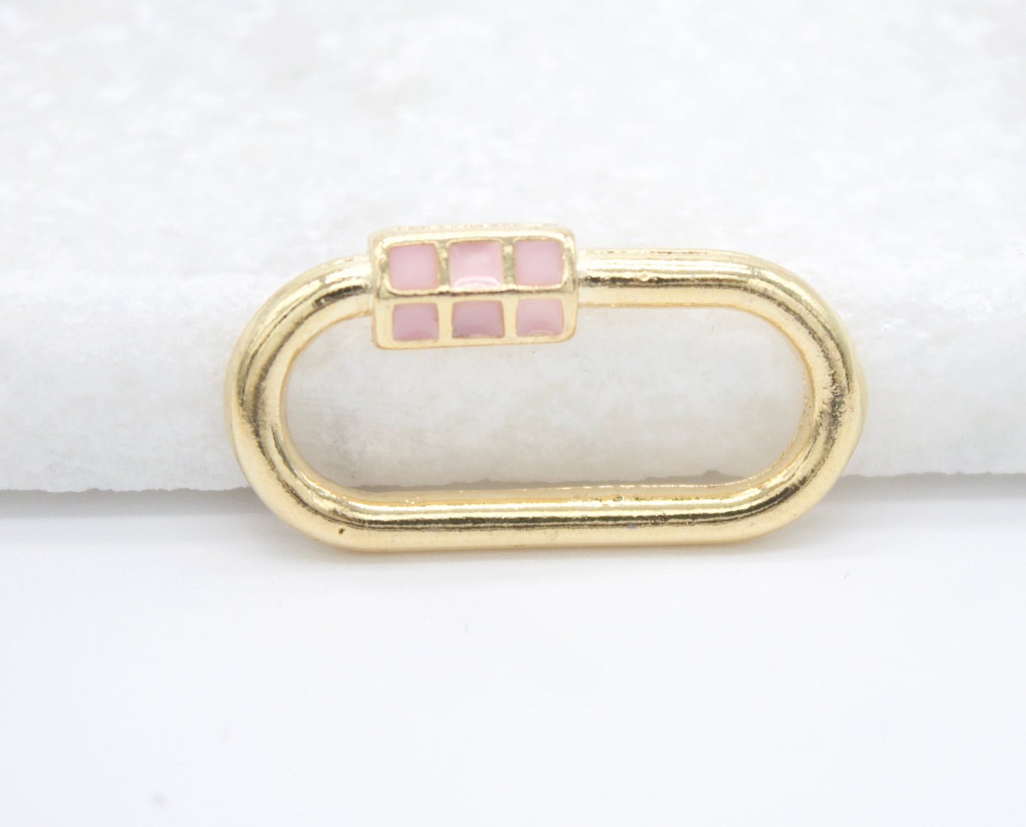 18K Gold Filled Carabiner Lock Pendant Charm Multicolor