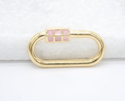 18K Gold Filled Carabiner Lock Pendant Charm Multicolor