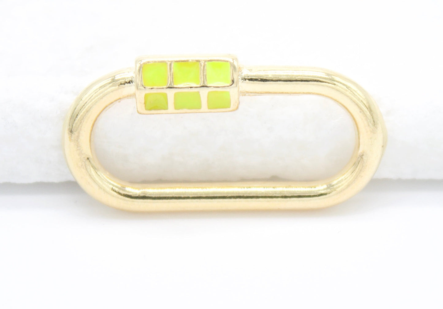 18K Gold Filled Carabiner Lock Pendant Charm Multicolor