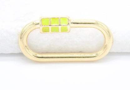 18K Gold Filled Carabiner Lock Pendant Charm Multicolor