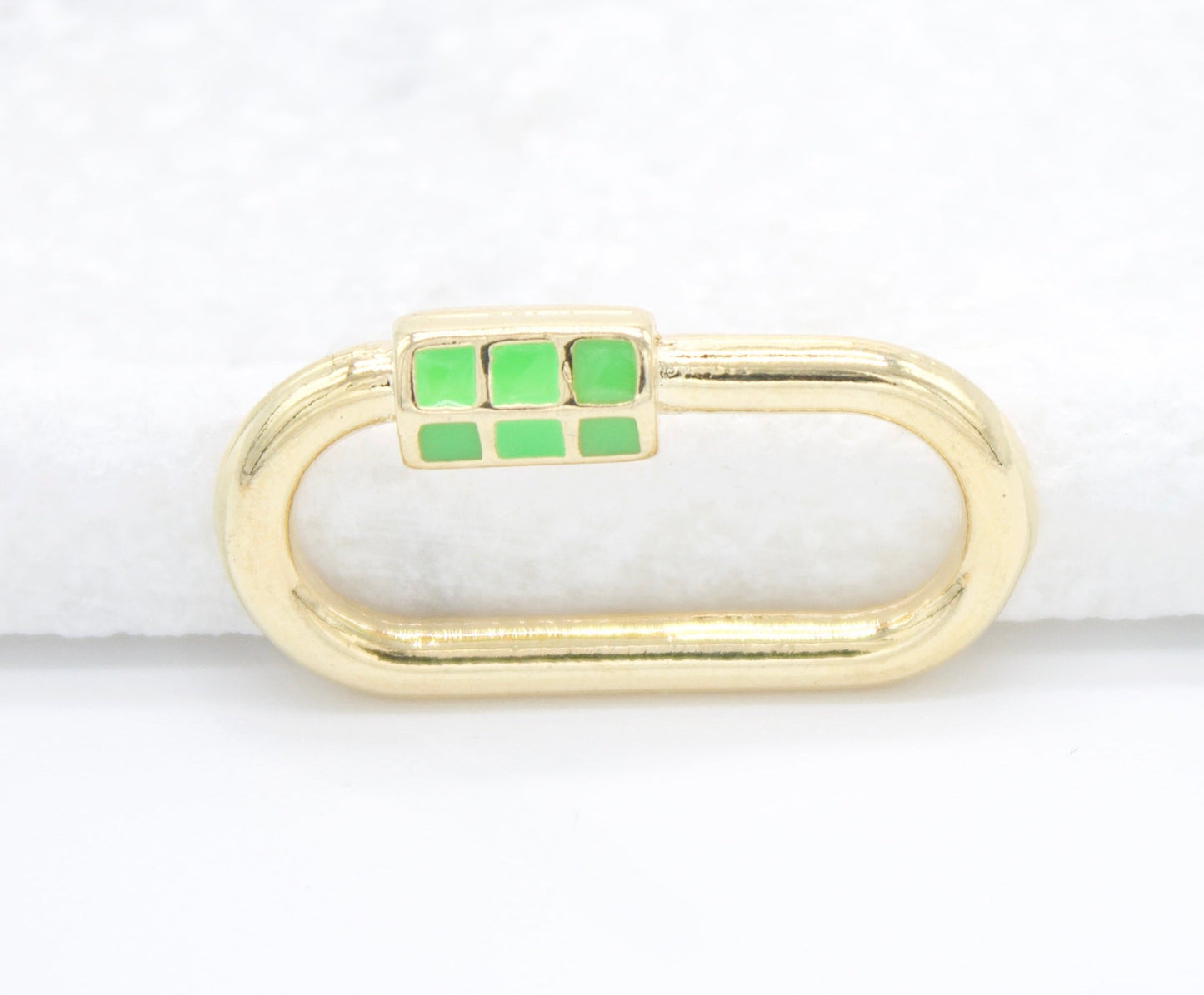 18K Gold Filled Carabiner Lock Pendant Charm Multicolor