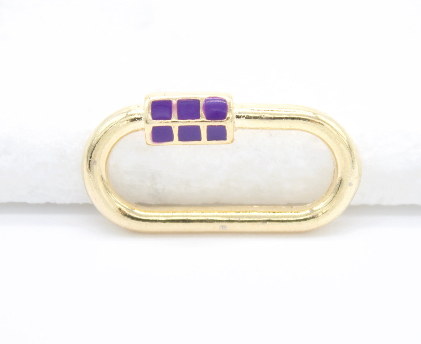 18K Gold Filled Carabiner Lock Pendant Charm Multicolor