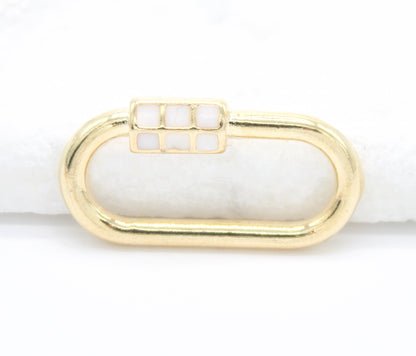 18K Gold Filled Carabiner Lock Pendant Charm Multicolor