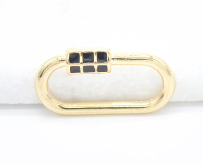 18K Gold Filled Carabiner Lock Pendant Charm Multicolor