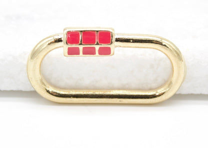 18K Gold Filled Carabiner Lock Pendant Charm Multicolor