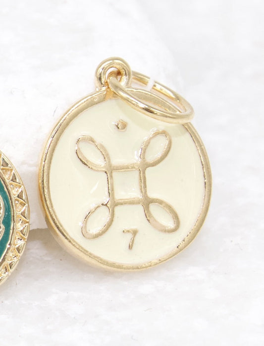 Round Enamel Constellation Charm Coin