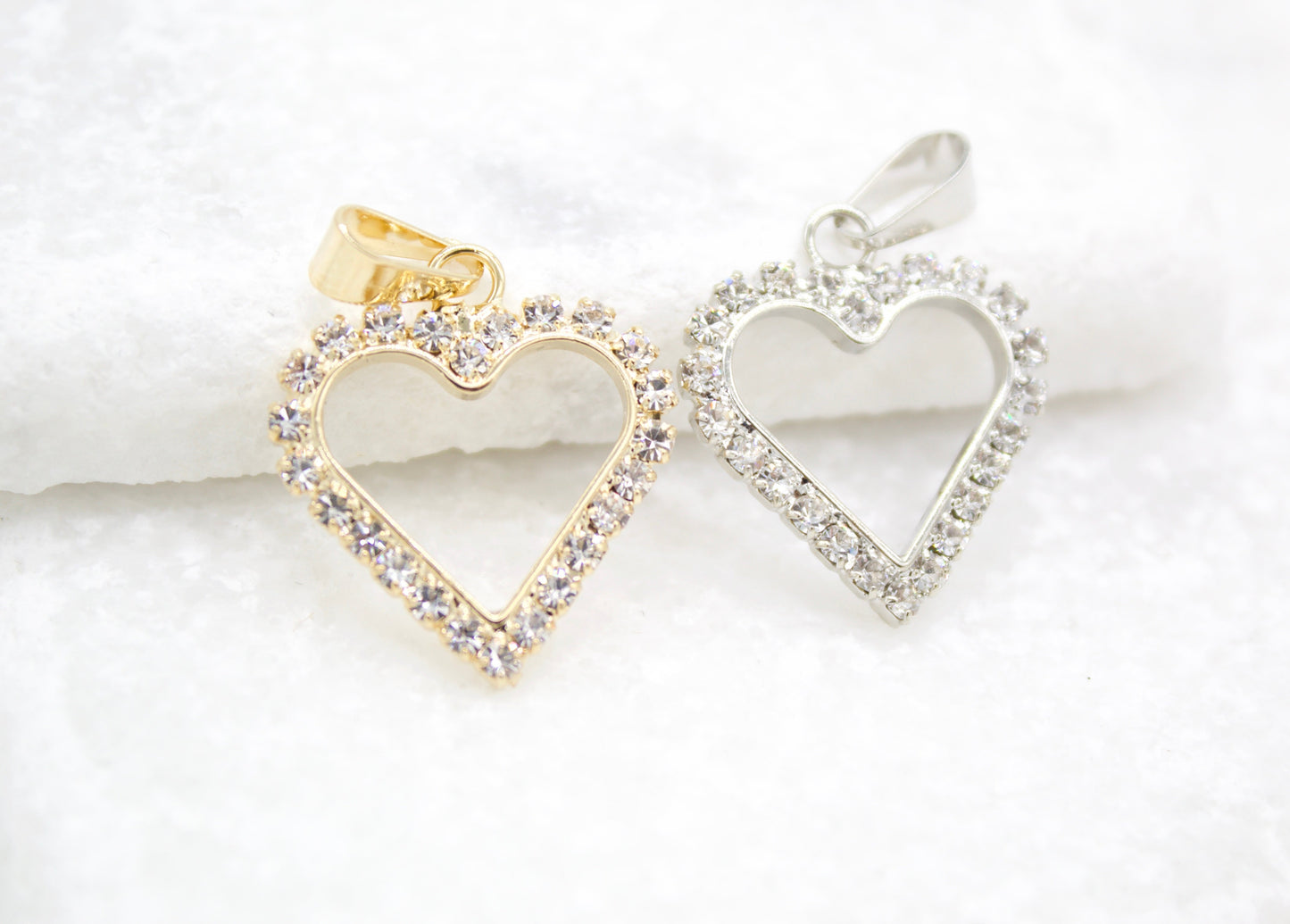 18K Gold Filled CZ Stone Heart