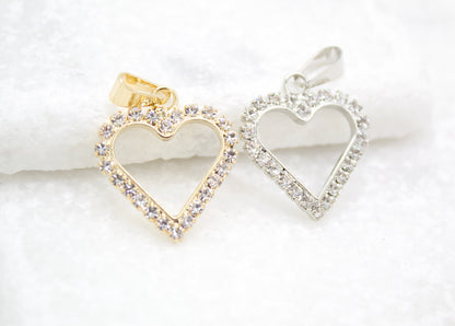 18K Gold Filled CZ Stone Heart