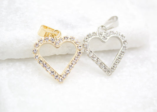 18K Gold Filled CZ Stone Heart