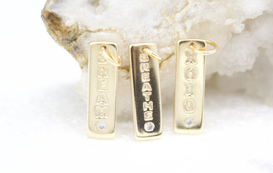 18K Gold Filled Xoxo, Breath, Dream