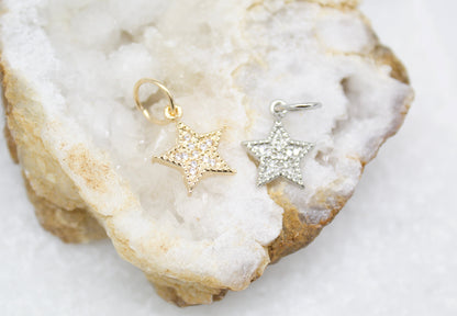 18K Gold Filled CZ Stone Star Pendant