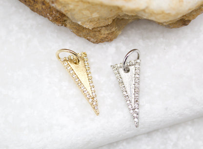 18K Gold Filled CZ Stones Triangle