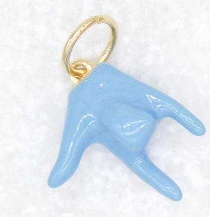 18K Gold Filled Enamel Love Hand Sign Language