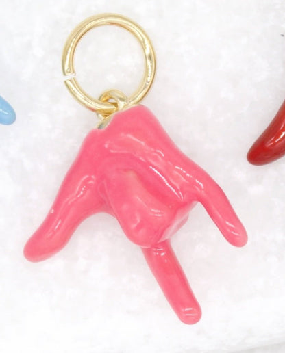 18K Gold Filled Enamel Love Hand Sign Language