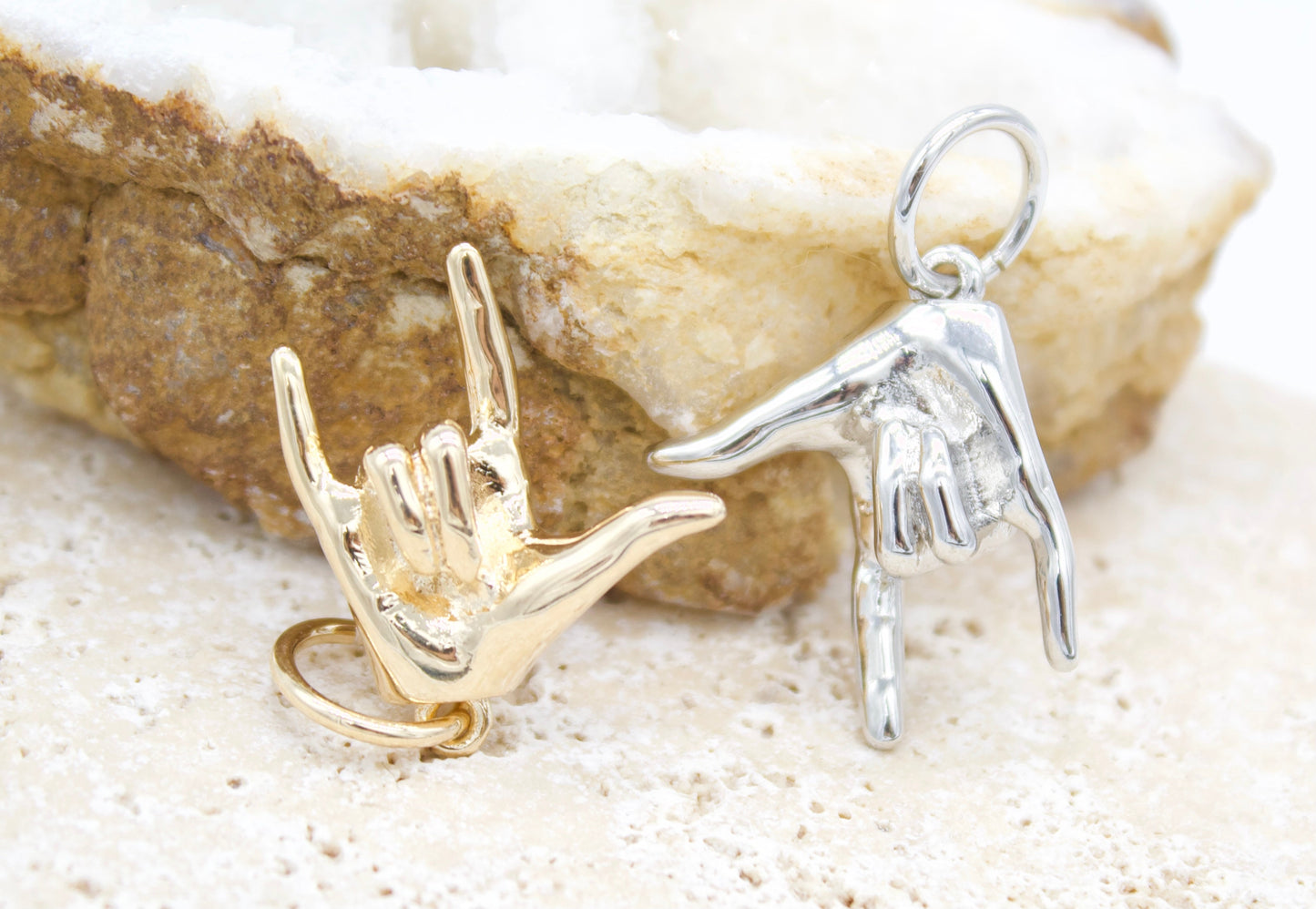 18K Gold Filled Love Hand Sign Language