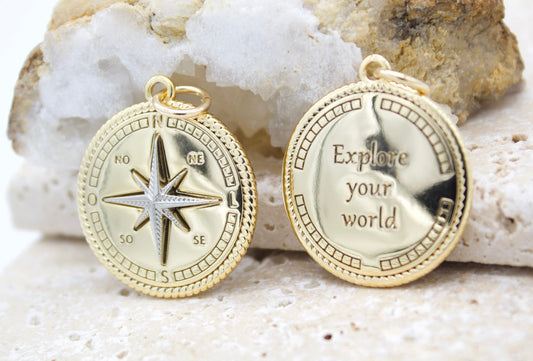 Ruffled Compass Pendant