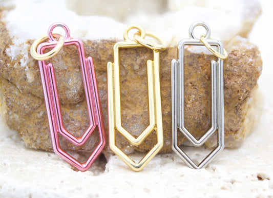 18K Gold Filled Paper Clip Pendant