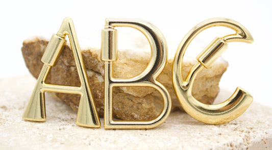 Abstract Letter Initials Carabiner Pendant