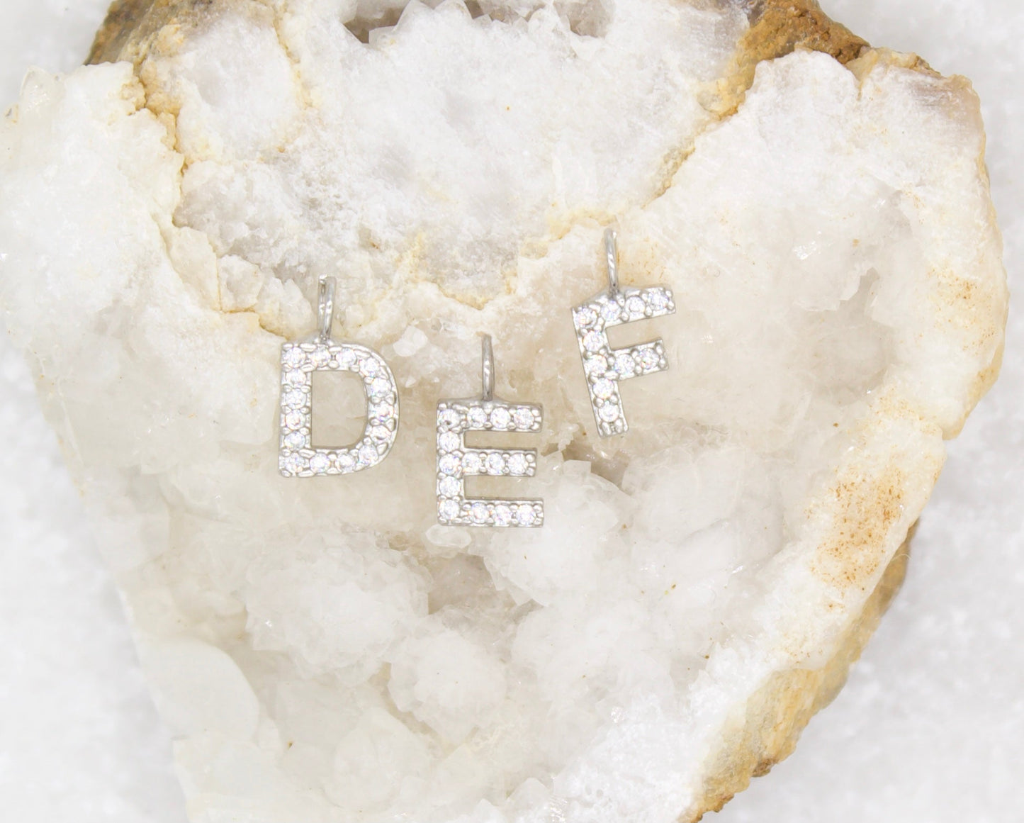 Shiny CZ Pave Initial Pendant
