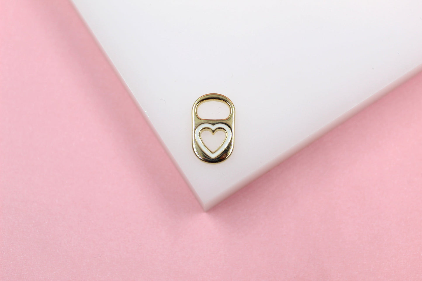 18K Gold Filled Soda Pull Tab Heart Shape Pendant