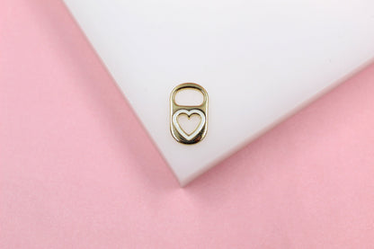 18K Gold Filled Soda Pull Tab Heart Shape Pendant